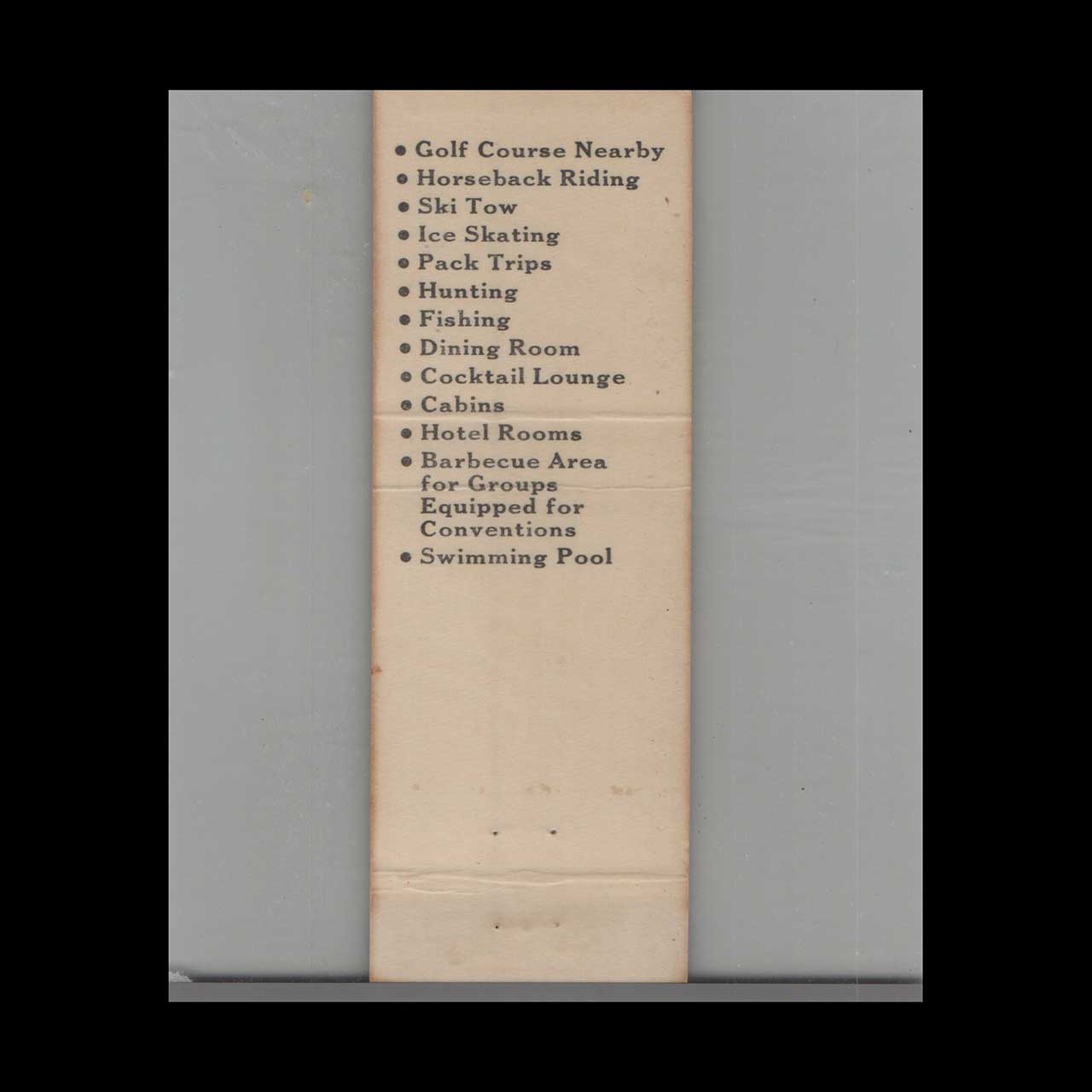 Long Barn Lodge Matchbook Cover Long Barn CA Long Barn Lodge Matchbook Cover Long Barn CA