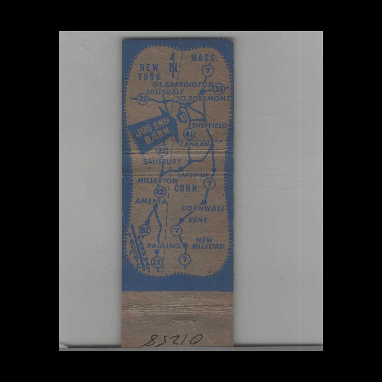 Vacation at Jug End Barn Matchbook Cover Vacation at Jug End Barn Matchbook Cover