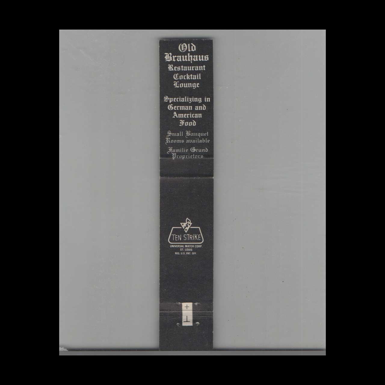 Old Brauhaus Restaurant Matchbook Cover Philadelphia Old Brauhaus Restaurant Matchbook Cover Philadelphia