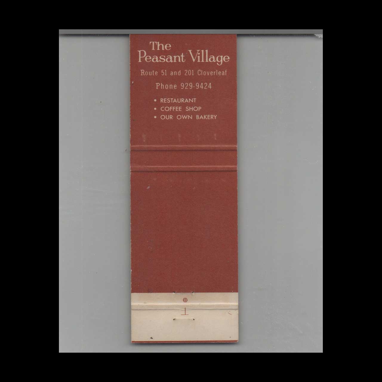 The Peasant Village Cleveland Matchbook Cover The Peasant Village Cleveland Matchbook Cover