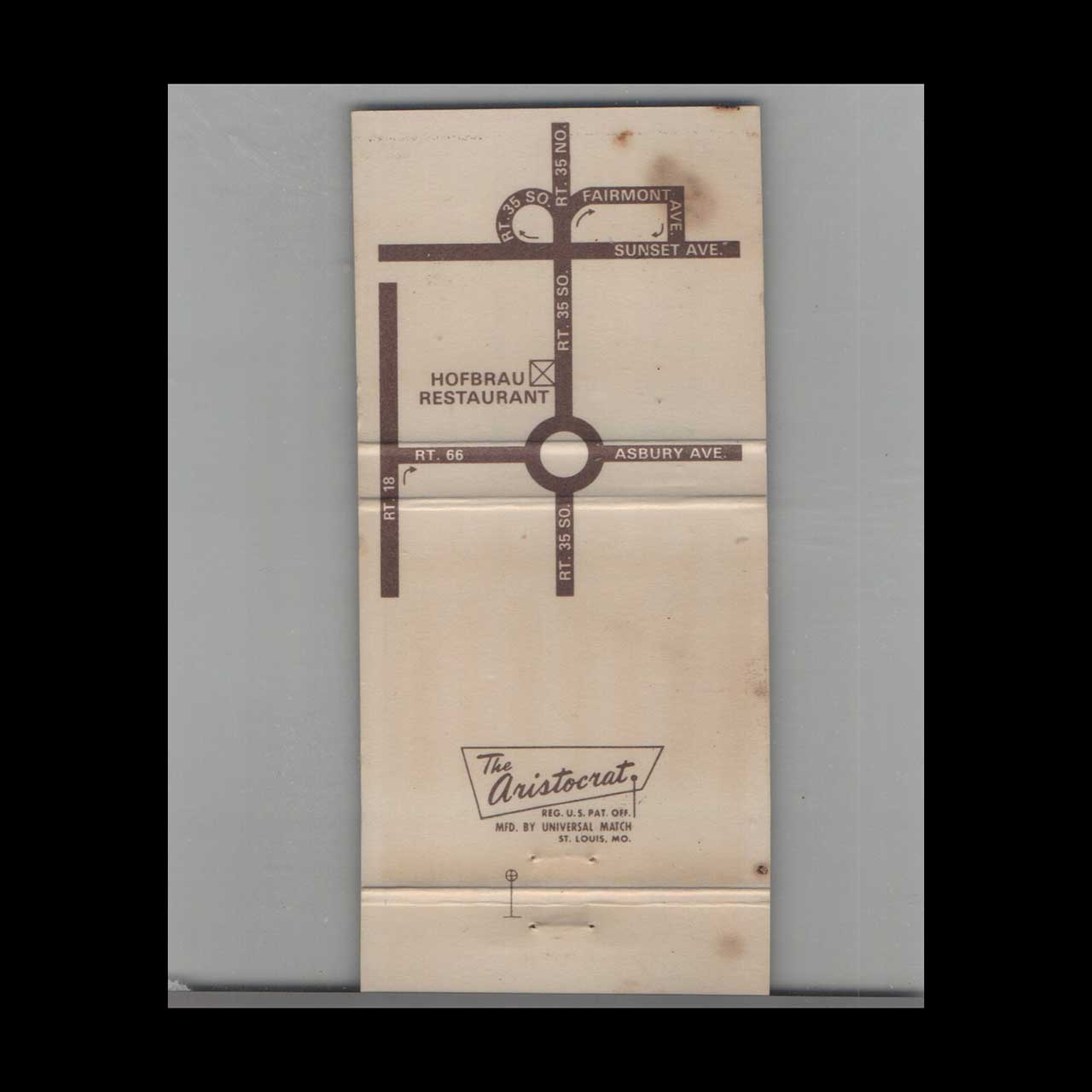 Hofbrau Restaurant Asbury Park Matchbook Cover Hofbrau Restaurant Asbury Park Matchbook Cover