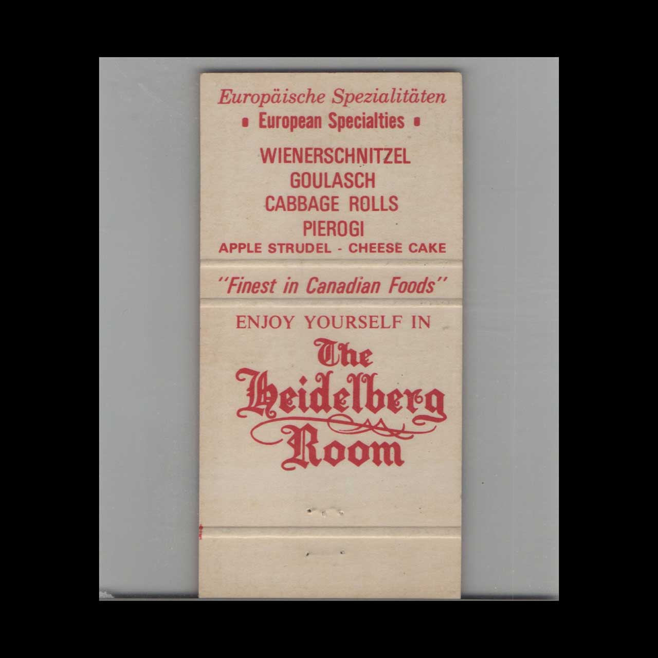 Little Bavaria Regina SK Matchbook Cover Little Bavaria Regina SK Matchbook Cover