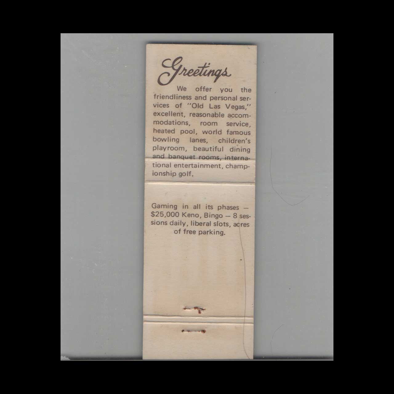 Bowling Showboat Lanes Las Vegas Matchbook Cover Bowling Showboat Lanes Las Vegas Matchbook Cover