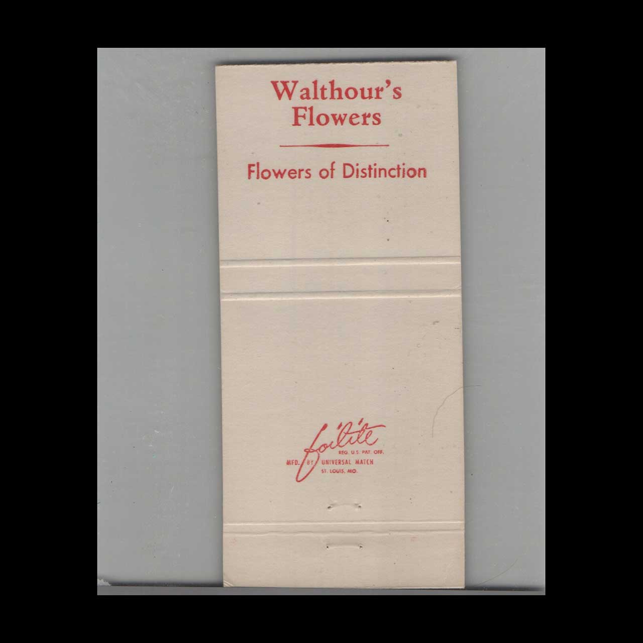 Matchbook Cover Walthours Flowers Gadsen AL Matchbook Cover Walthours Flowers Gadsen AL