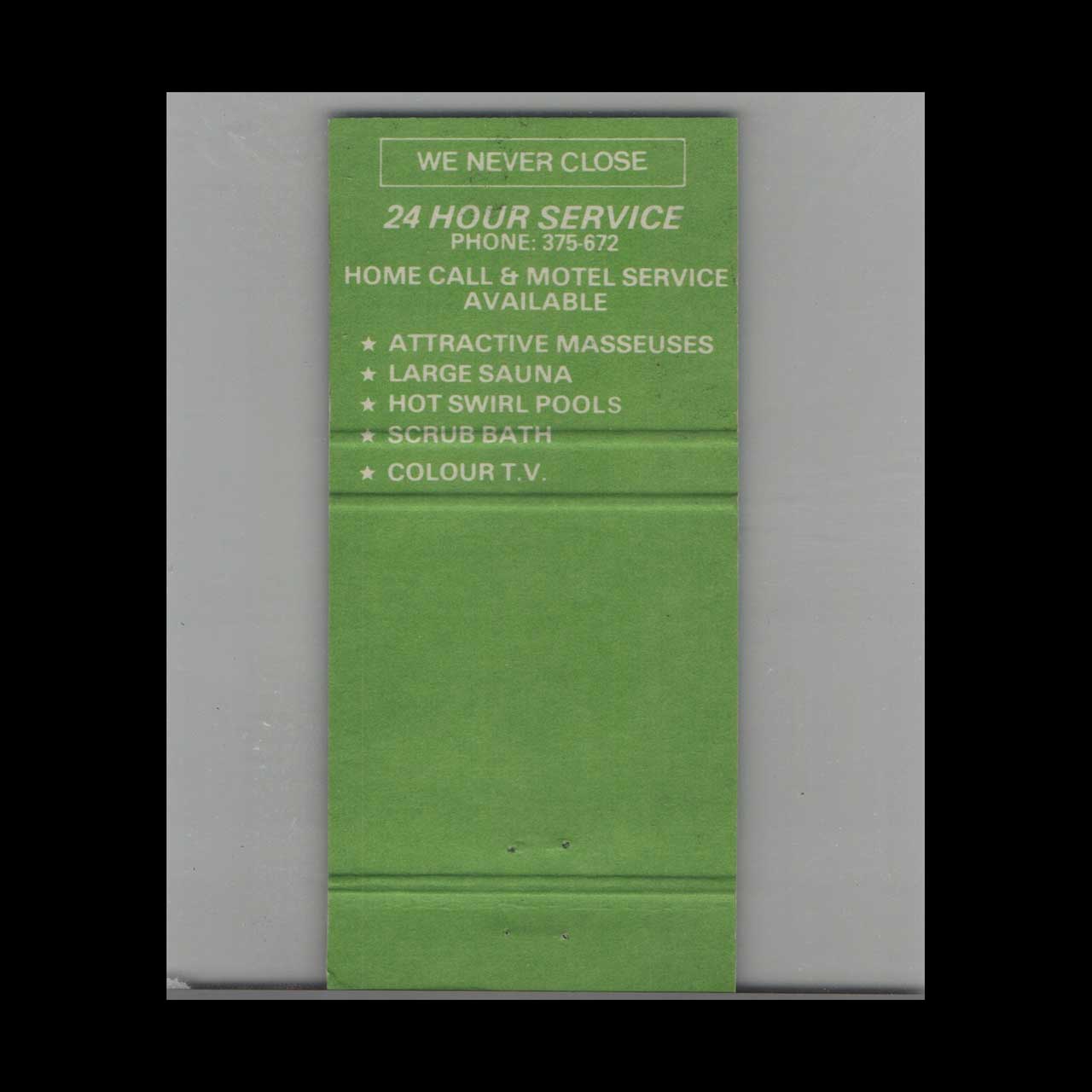 Matchbook Cover The Golden Lotus Attractive Masseuses Auckland Matchbook Cover The Golden Lotus Attractive Masseuses Auckland