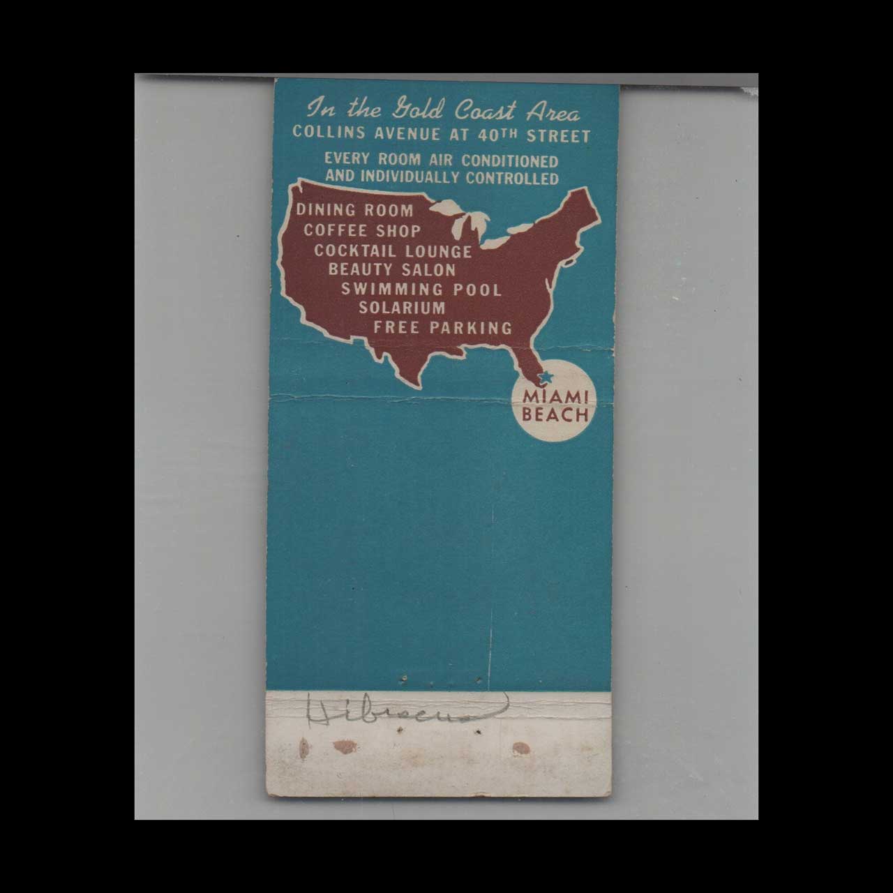 Matchbook Cover Hotel Continental Miami Beach FL Matchbook Cover Hotel Continental Miami Beach FL