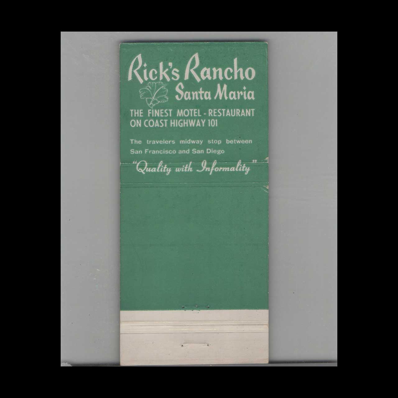Matchbook Cover Ricks Rancho Restaurant Santa Maria CA Matchbook Cover Ricks Rancho Restaurant Santa Maria CA