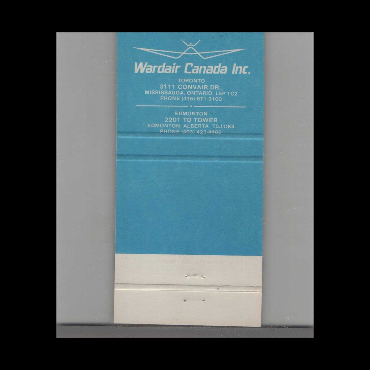 Wardair Canada Boeing 747 DC 10 Matchbook Cover Wardair Canada Boeing 747 DC 10 Matchbook Cover