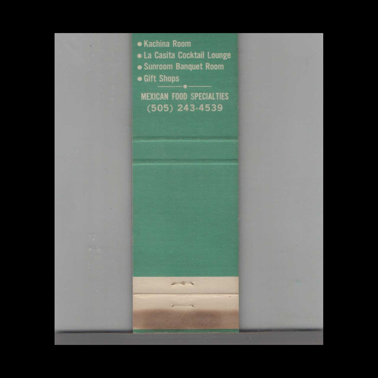 Matchbook Cover Kachina Room At The Albuquerque International Airport Matchbook Cover Kachina Room At The Albuquerque International Airport