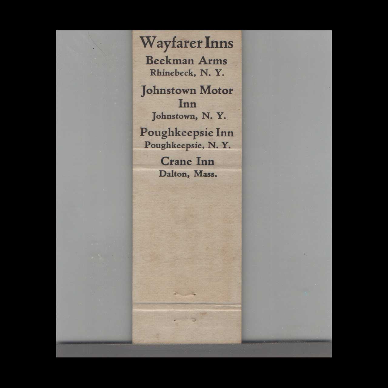 Matchbook Cover Johnstown Motor Inn A Wayfarer Inn Johnstown NY Matchbook Cover Johnstown Motor Inn A Wayfarer Inn Johnstown NY