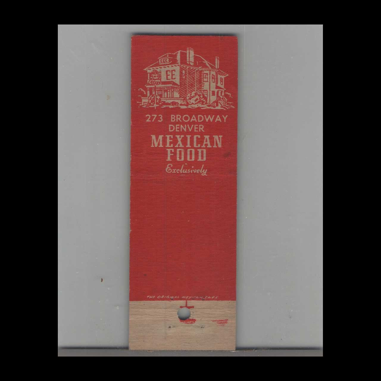Original Mexican Cafe NY Matchbook Cover Original Mexican Cafe NY Matchbook Cover