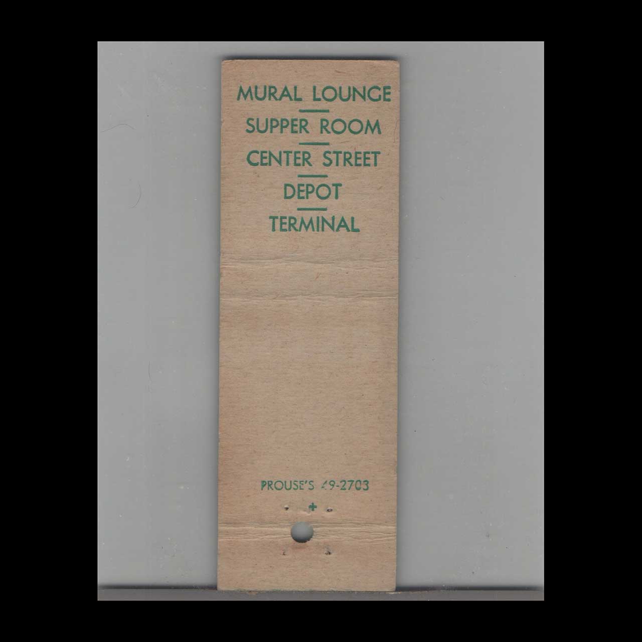 Prouses Restaurants Matchbook Cover Rutland VT Prouses Restaurants Matchbook Cover Rutland VT