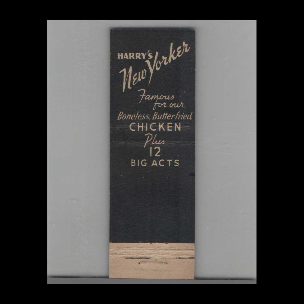 Harrys New Yorker Chicago Matchbook Cover Harrys New Yorker Chicago Matchbook Cover