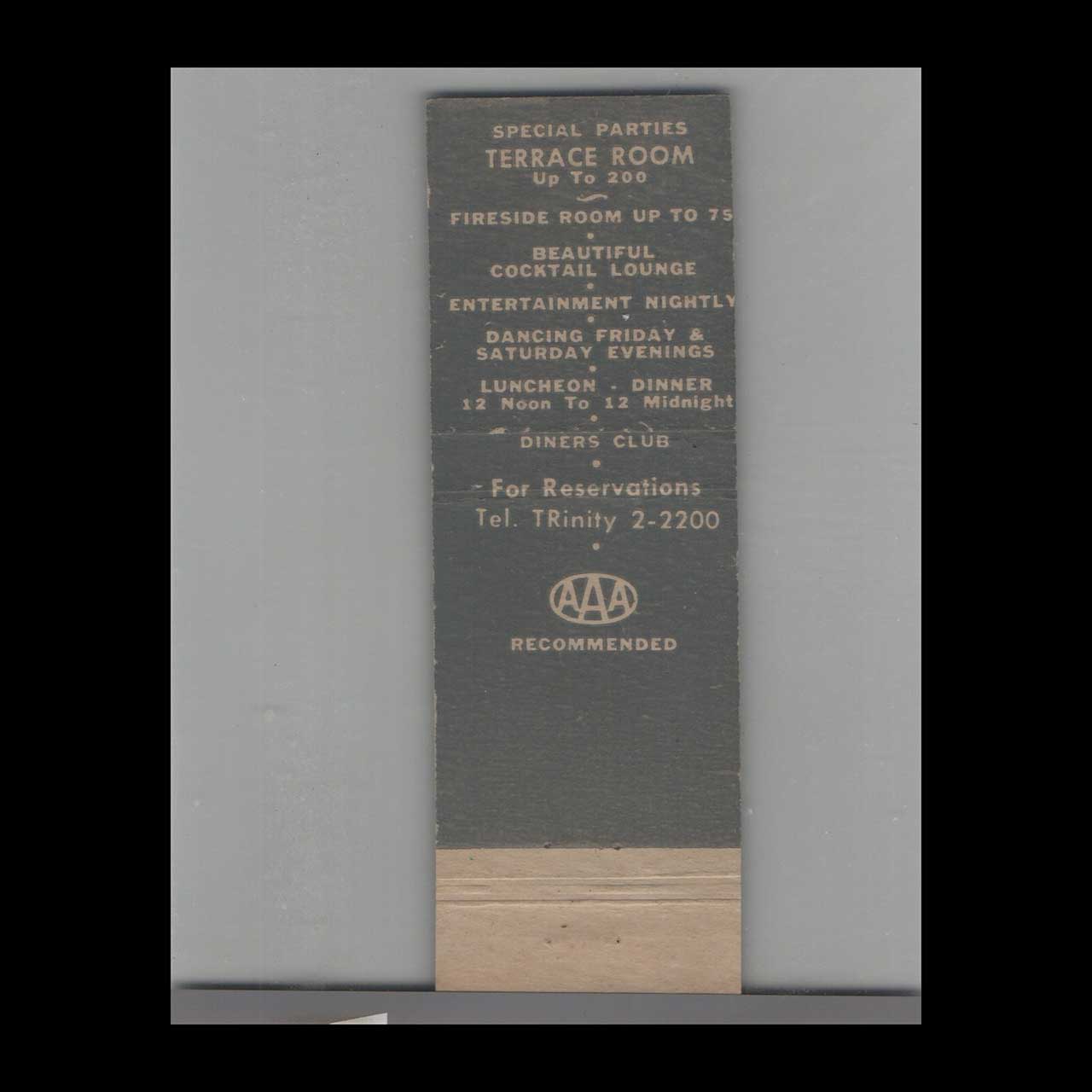 Maridor Restaurant Matchbook Cover Framingham Centre MA Maridor Restaurant Matchbook Cover Framingham Centre MA