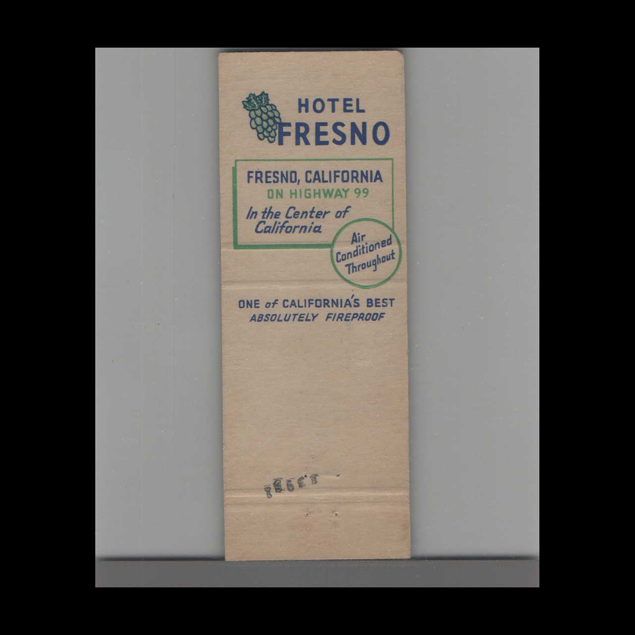 Matchbook Cover Hotel Fresno Fresno CA Matchbook Cover Hotel Fresno Fresno CA
