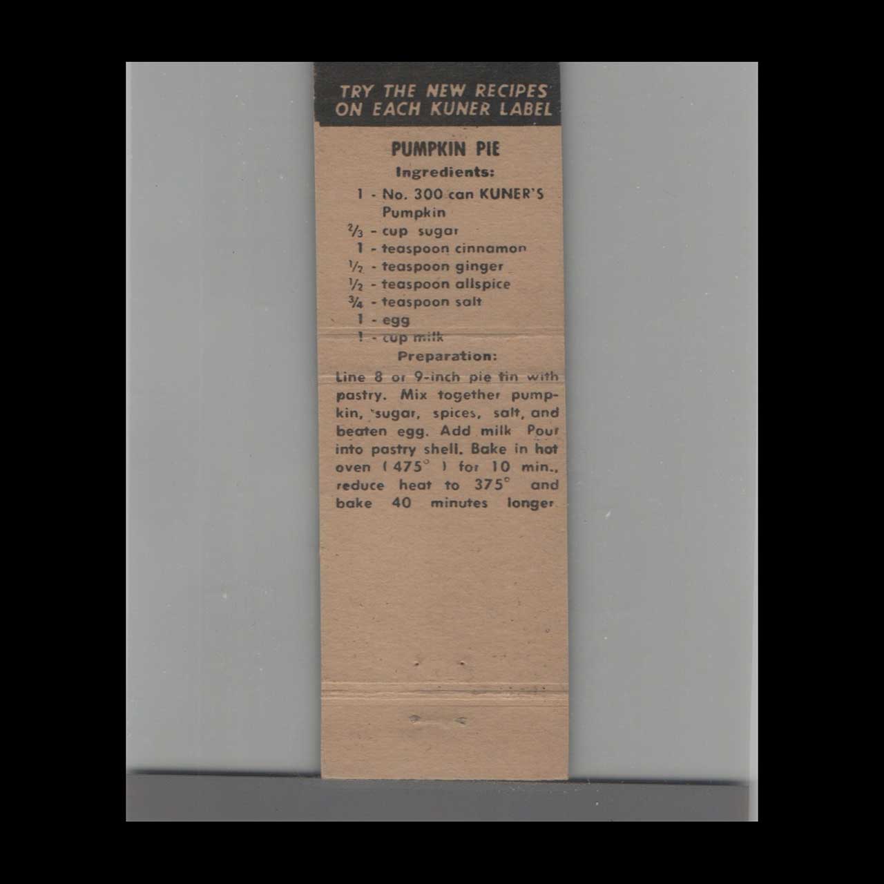 Matchbook Cover Kuners Graded Sweet Peas Matchbook Cover Kuners Graded Sweet Peas
