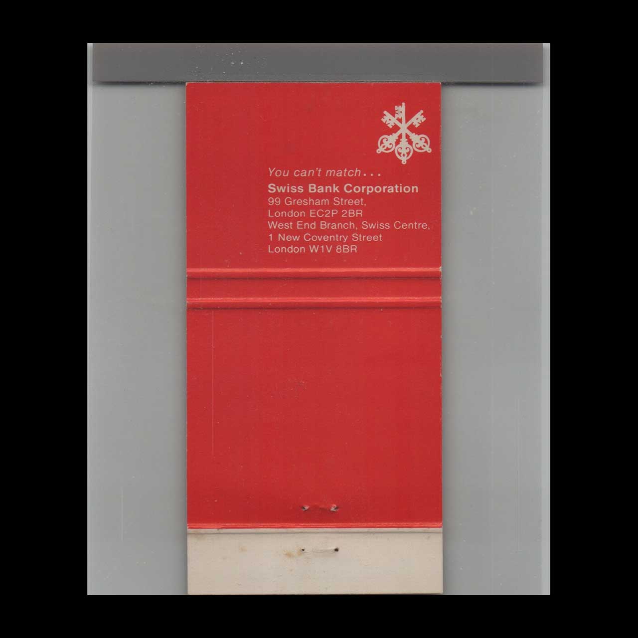 Swiss Centre Restaurants London Matchbook Cover Swiss Centre Restaurants London Matchbook Cover