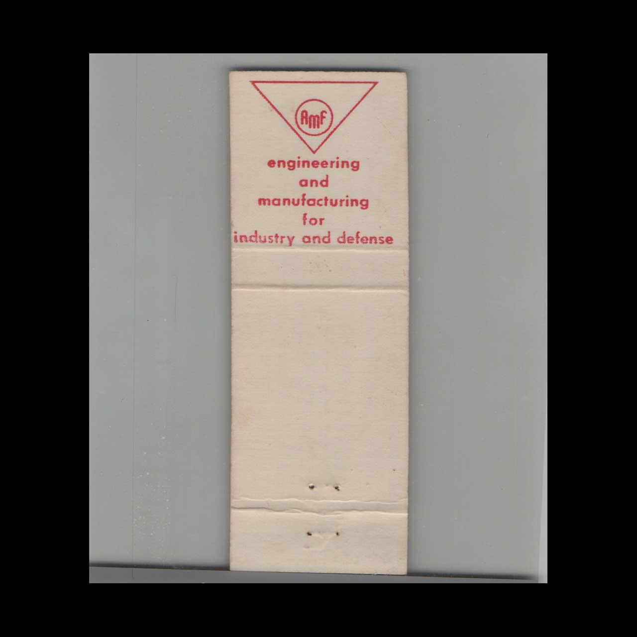 Matchbook Cover AMF American Machine & Foundry York Division Matchbook Cover AMF American Machine & Foundry York Division