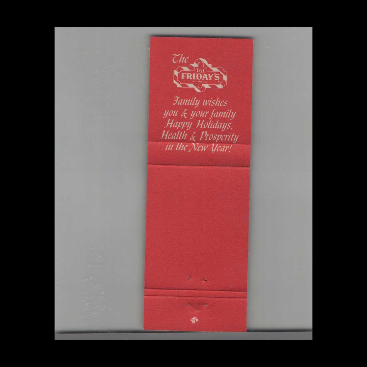 Fridays Restaurants Seasons Greetings Matchbook Cover Fridays Restaurants Seasons Greetings Matchbook Cover