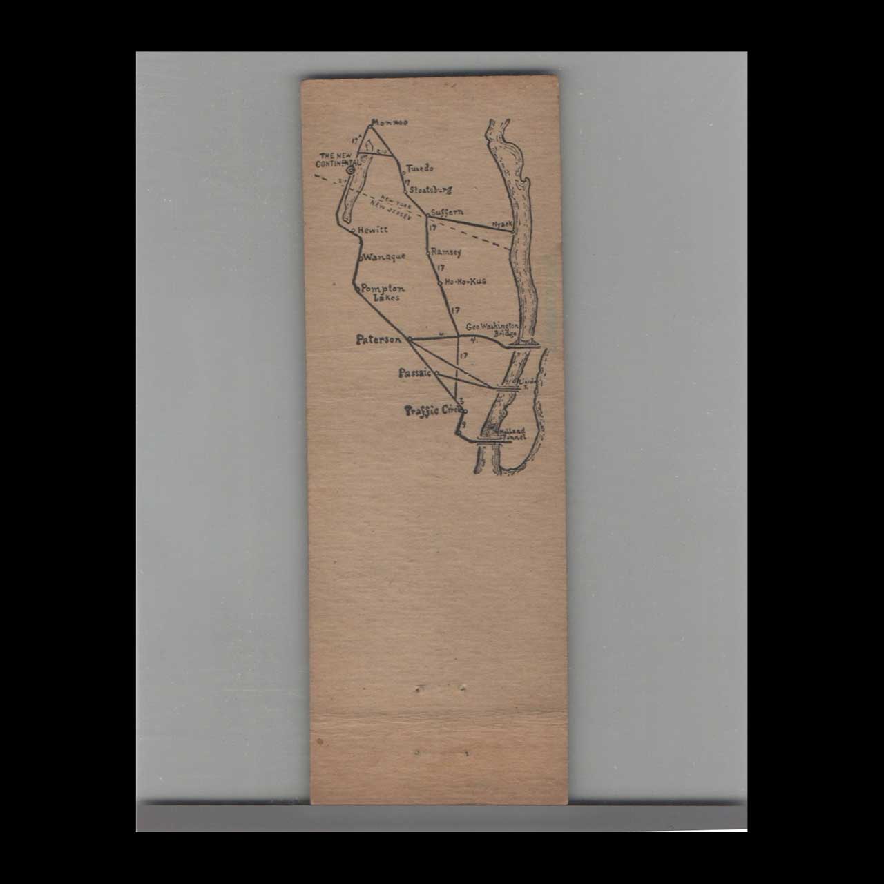 The New Continental Hotel Greenwood Lake Matchbook Cover The New Continental Hotel Greenwood Lake Matchbook Cover