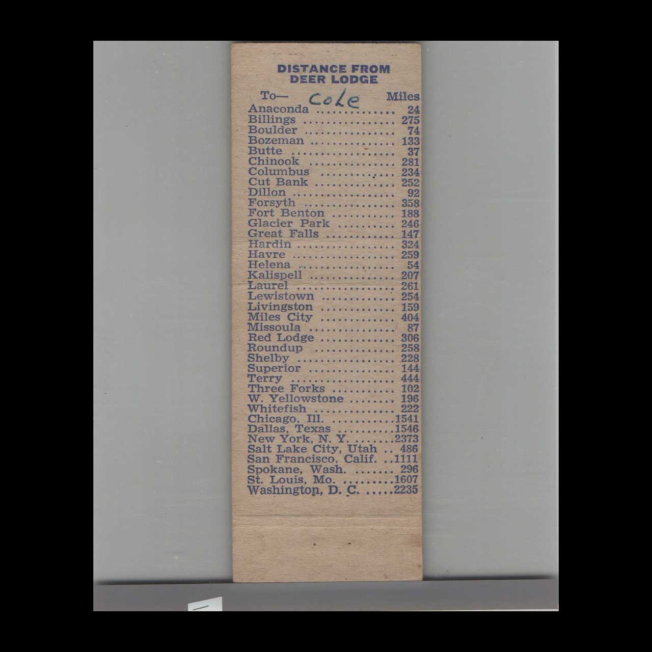 Matchbook Cover Deer Lodge Motel Deer Lodge MT Matchbook Cover Deer Lodge Motel Deer Lodge MT