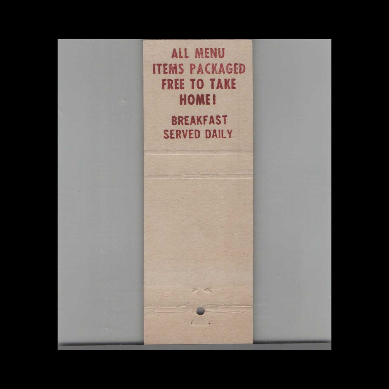 WTVN TV Channel 6 Columbus Matchbook Cover Elbys Restaurants WTVN TV Channel 6 Columbus Matchbook Cover Elbys Restaurants