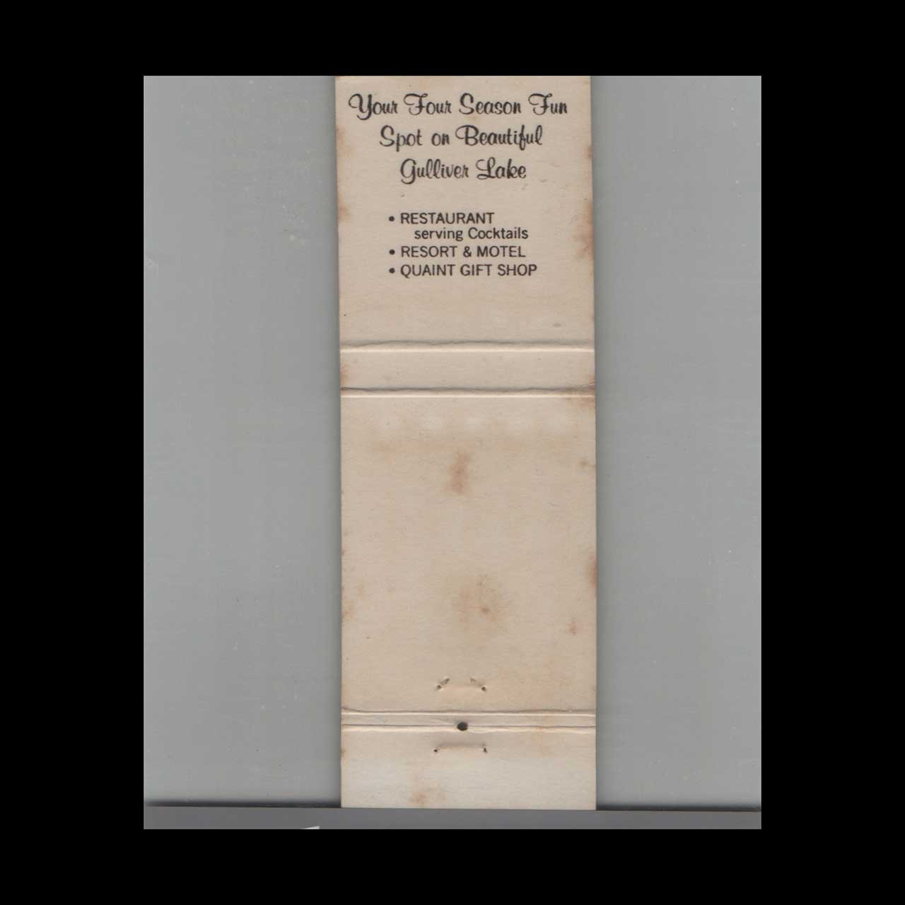 Matchbook Cover Wegeners Old Deerfield Resort Gulliver MI Matchbook Cover Wegeners Old Deerfield Resort Gulliver MI