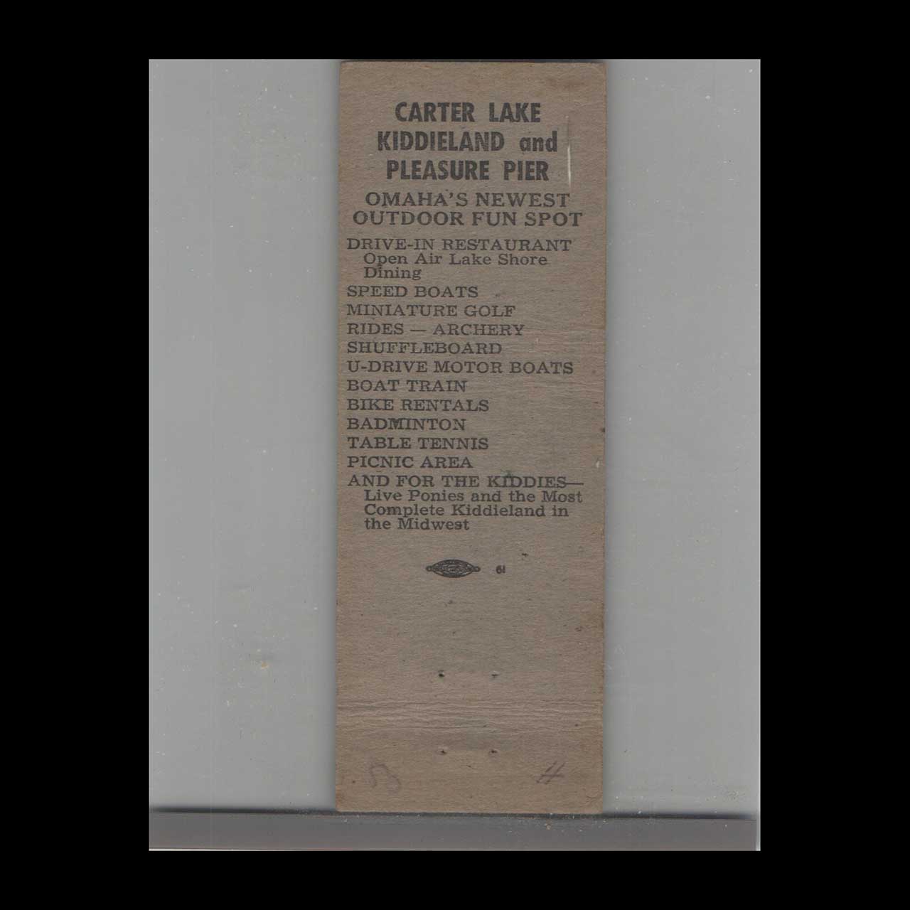 Matchbook Cover Woodward Carpenter Hotel Omaha NE Matchbook Cover Woodward Carpenter Hotel Omaha NE