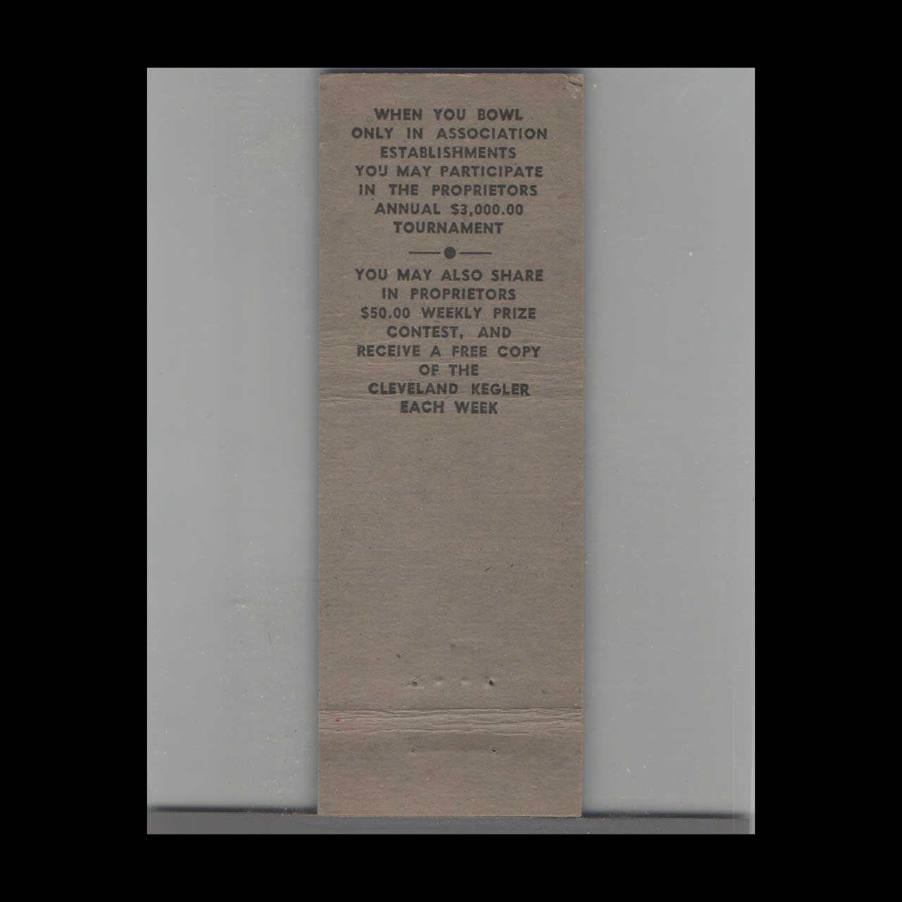 Bowling Omarlo Recreation Matchbook Cover 6815 Superior Bowling Omarlo Recreation Matchbook Cover 6815 Superior