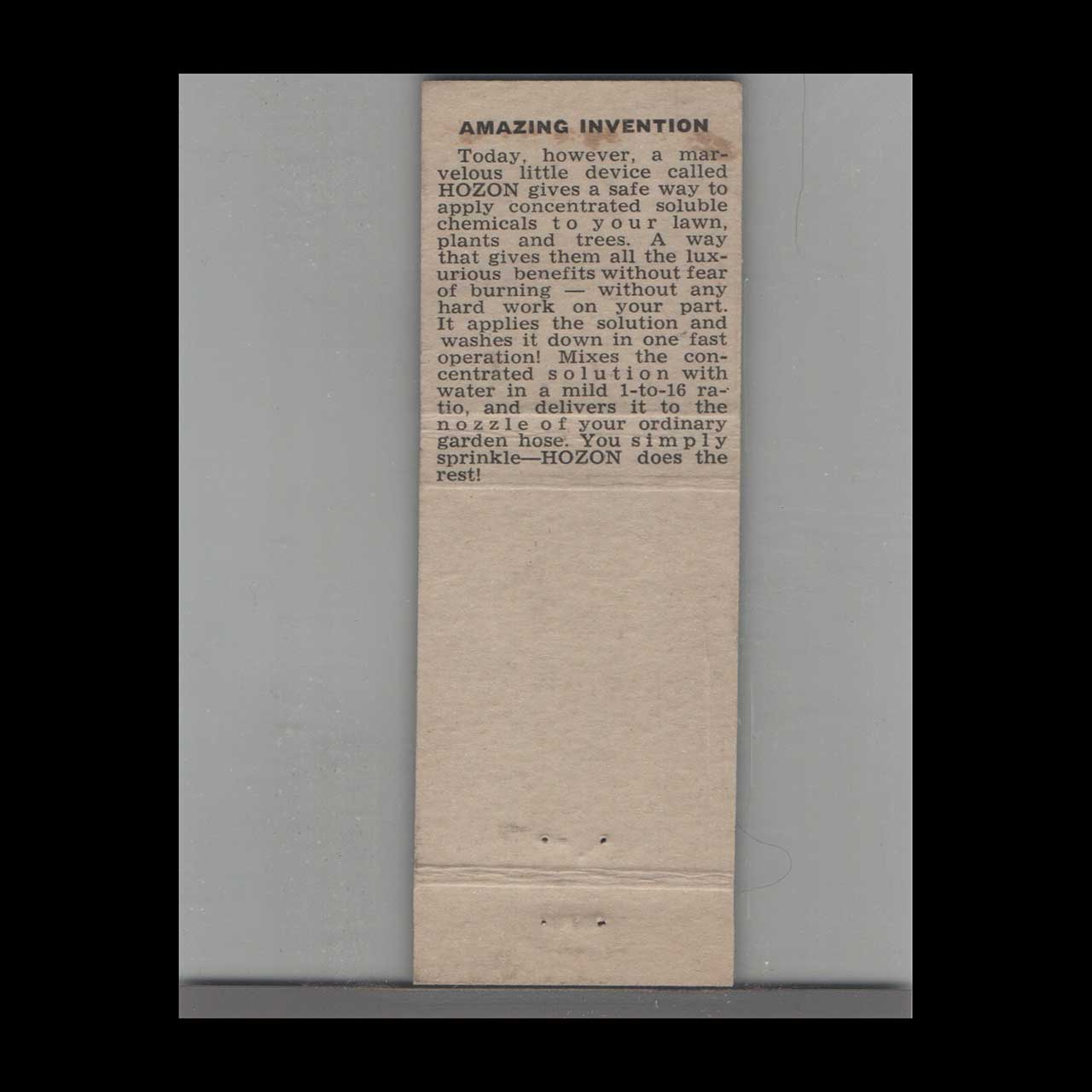 Matchbook Cover John DeYoung Custom Lawn Spraying Allendale MI Black Matchbook Cover John DeYoung Custom Lawn Spraying Allendale MI Black