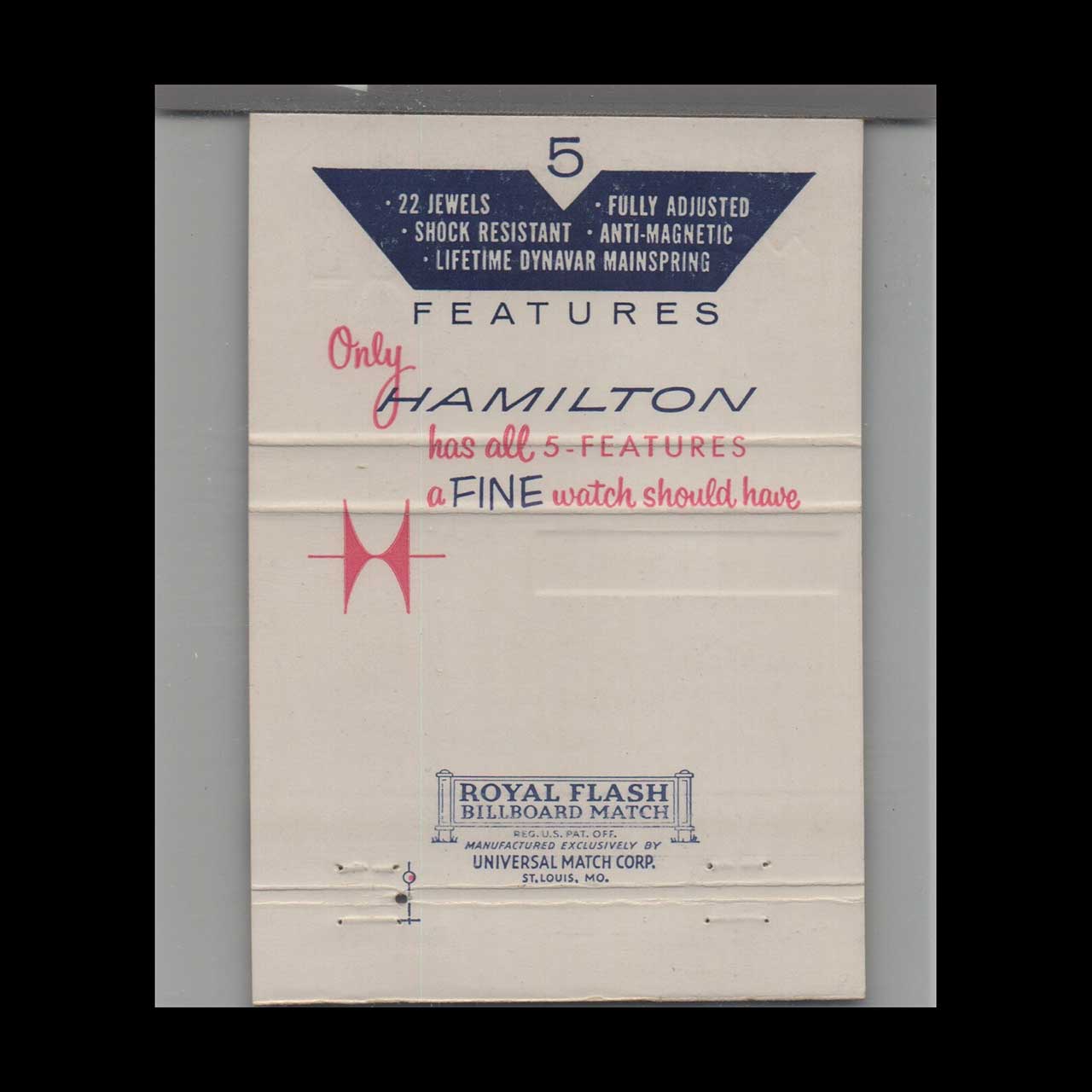 Hamilton Watches Matchbook Cover Kokkeler Jewelers St Paul Hamilton Watches Matchbook Cover Kokkeler Jewelers St Paul