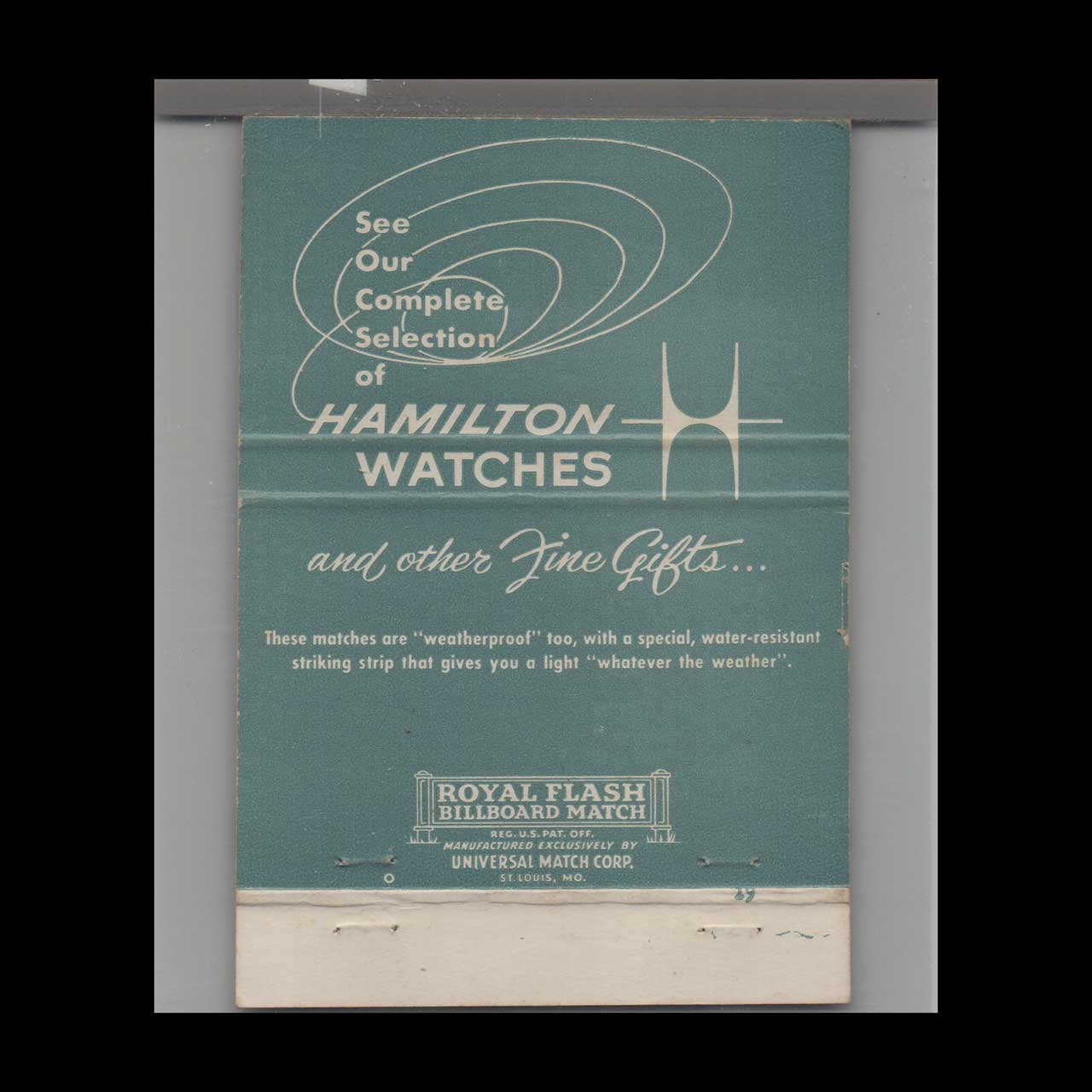 Hamilton Watches Matchbook Cover Joseph Tufo Jeweler SF Hamilton Watches Matchbook Cover Joseph Tufo Jeweler SF