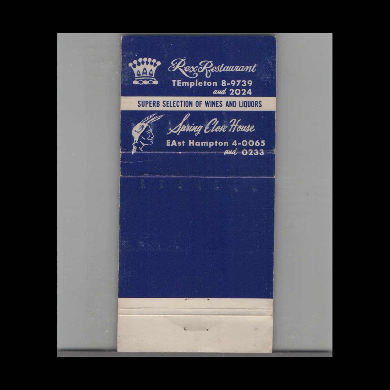 Dominick & Sons Rex Restaurant Matchbook Cover East Hampton Dominick & Sons Rex Restaurant Matchbook Cover East Hampton