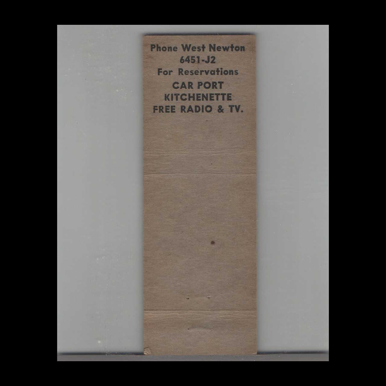 Matchbook Cover Knotty Pine Motel West Newton PA Matchbook Cover Knotty Pine Motel West Newton PA