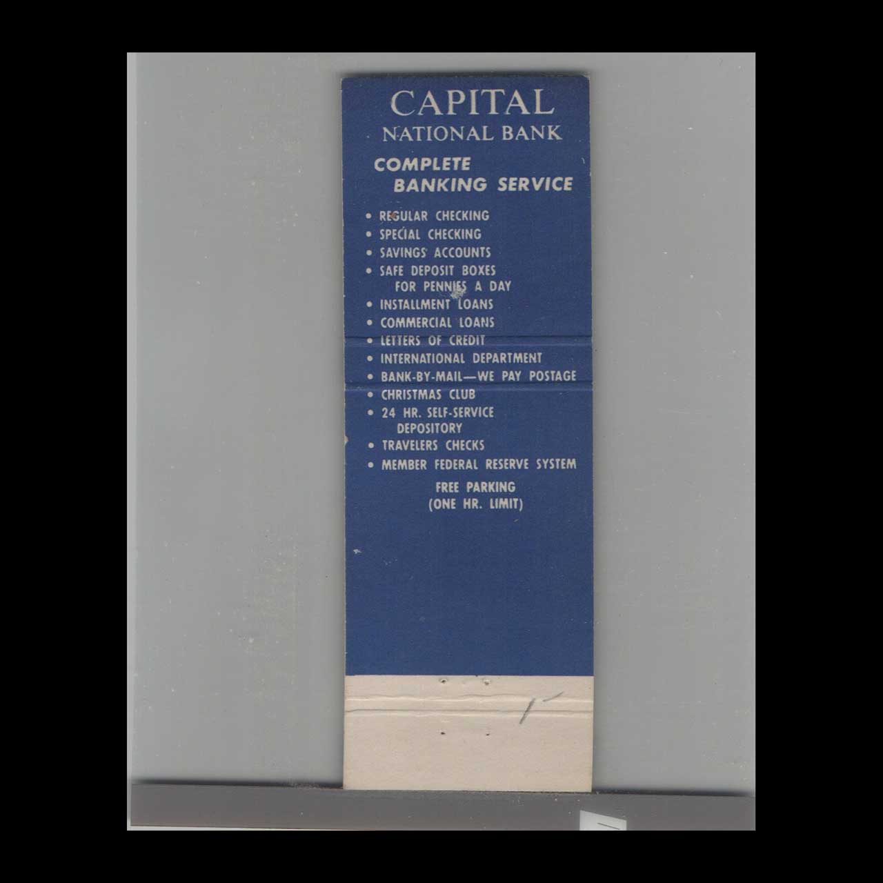 Matchbook Cover Miami FL Capital National Bank Matchbook Cover Miami FL Capital National Bank