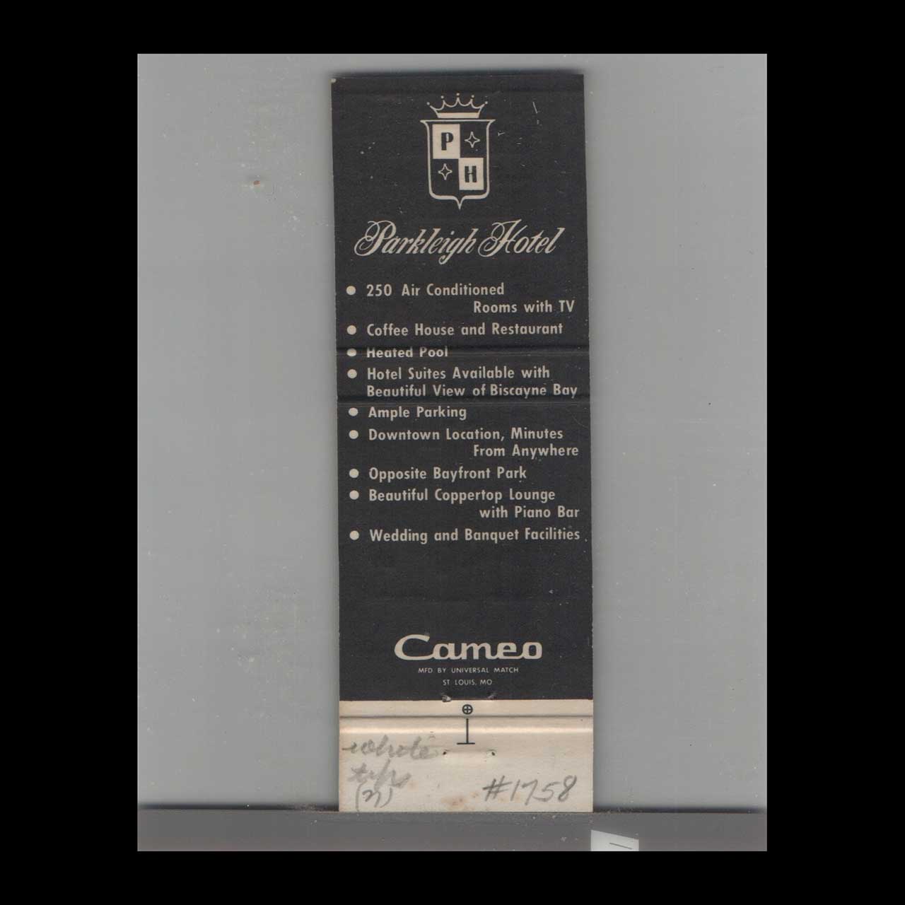 Matchbook Cover Miami FL The Coppertop Lounge Matchbook Cover Miami FL The Coppertop Lounge