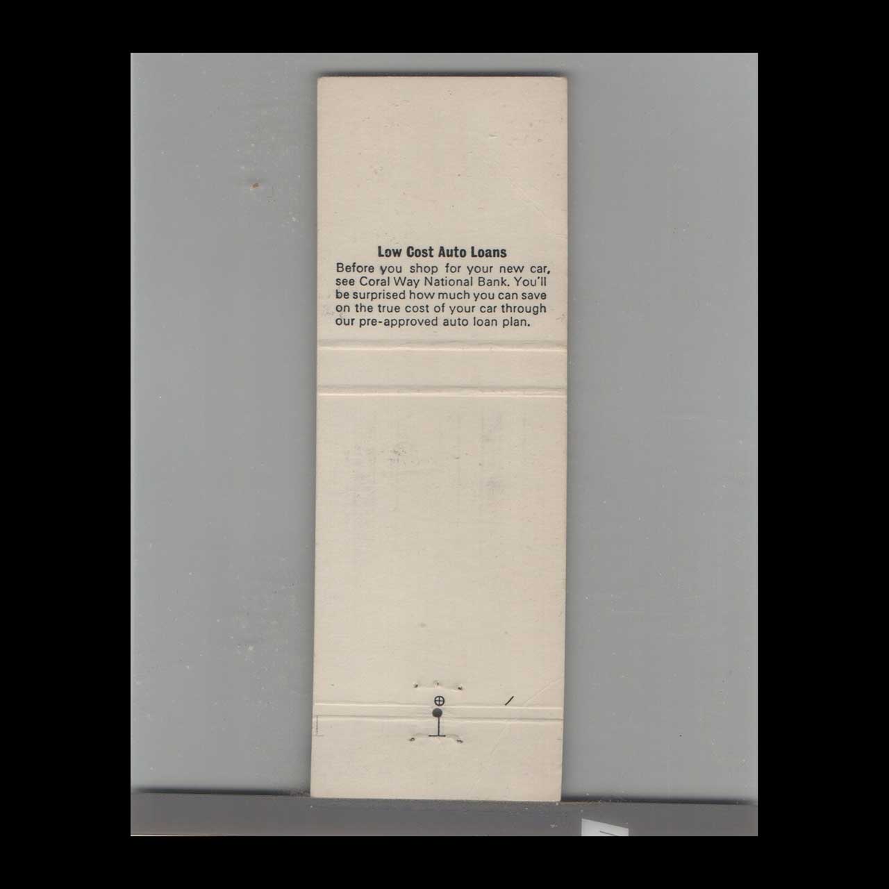 Matchbook Cover Miami FL Coral Way National Bank Matchbook Cover Miami FL Coral Way National Bank