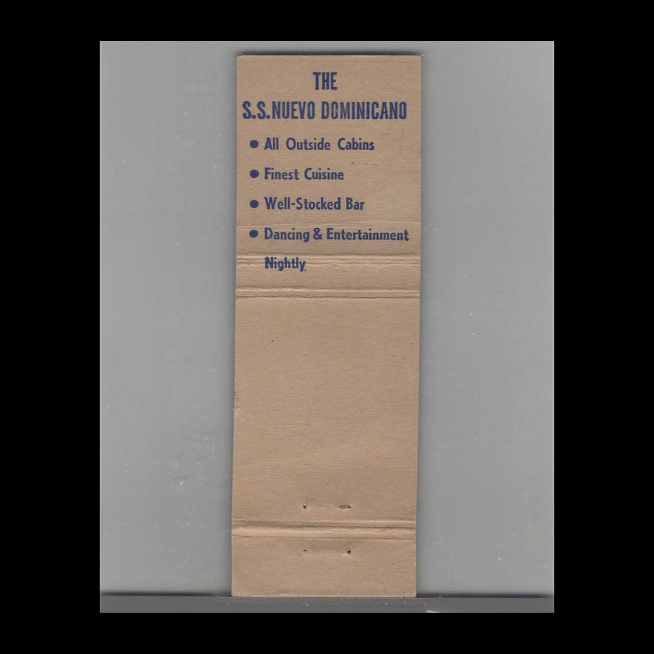 Matchbook Cover Miami FL The Dominican Republic Steamship Line Matchbook Cover Miami FL The Dominican Republic Steamship Line