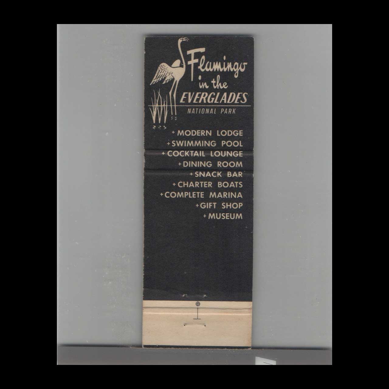 Matchbook Cover Miami FL Flamingo Lodge Everglades Matchbook Cover Miami FL Flamingo Lodge Everglades