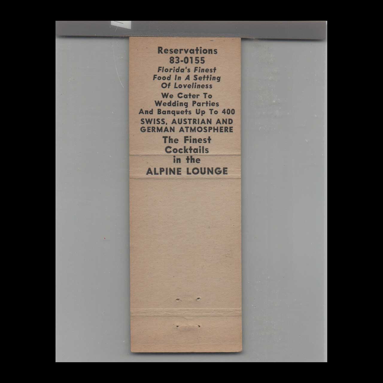 Matchbook Cover Miami FL The Garden Restaurant Duncan Hines Recommends Matchbook Cover Miami FL The Garden Restaurant Duncan Hines Recommends