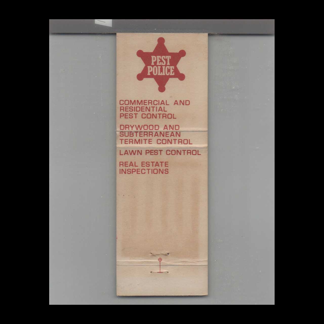 Matchbook Cover Miami FL Pest Police Exterminating Company Bugs Thugs Matchbook Cover Miami FL Pest Police Exterminating Company Bugs Thugs