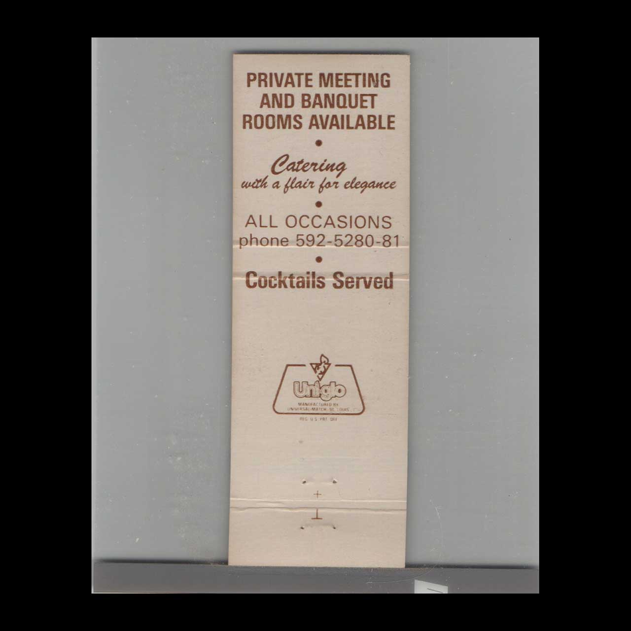 Matchbook Cover Miami FL Her Bets Restaurant and Carry Out Matchbook Cover Miami FL Her Bets Restaurant and Carry Out