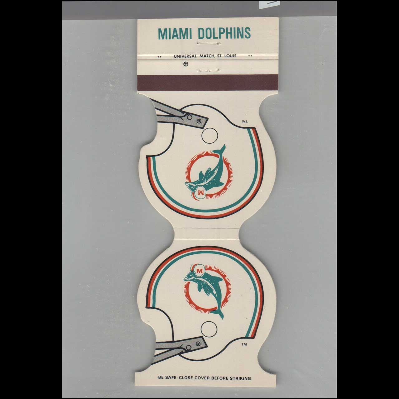 1982 Miami Dolphins Football Schedule Matchbook Cover 1982 Miami Dolphins Football Schedule Matchbook Cover