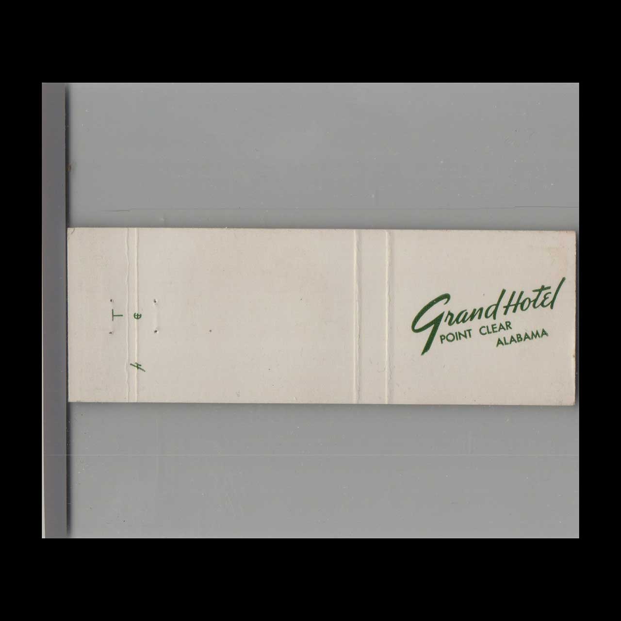 Matchbook Cover Grand Hotel Point Clear AL Matchbook Cover Grand Hotel Point Clear AL