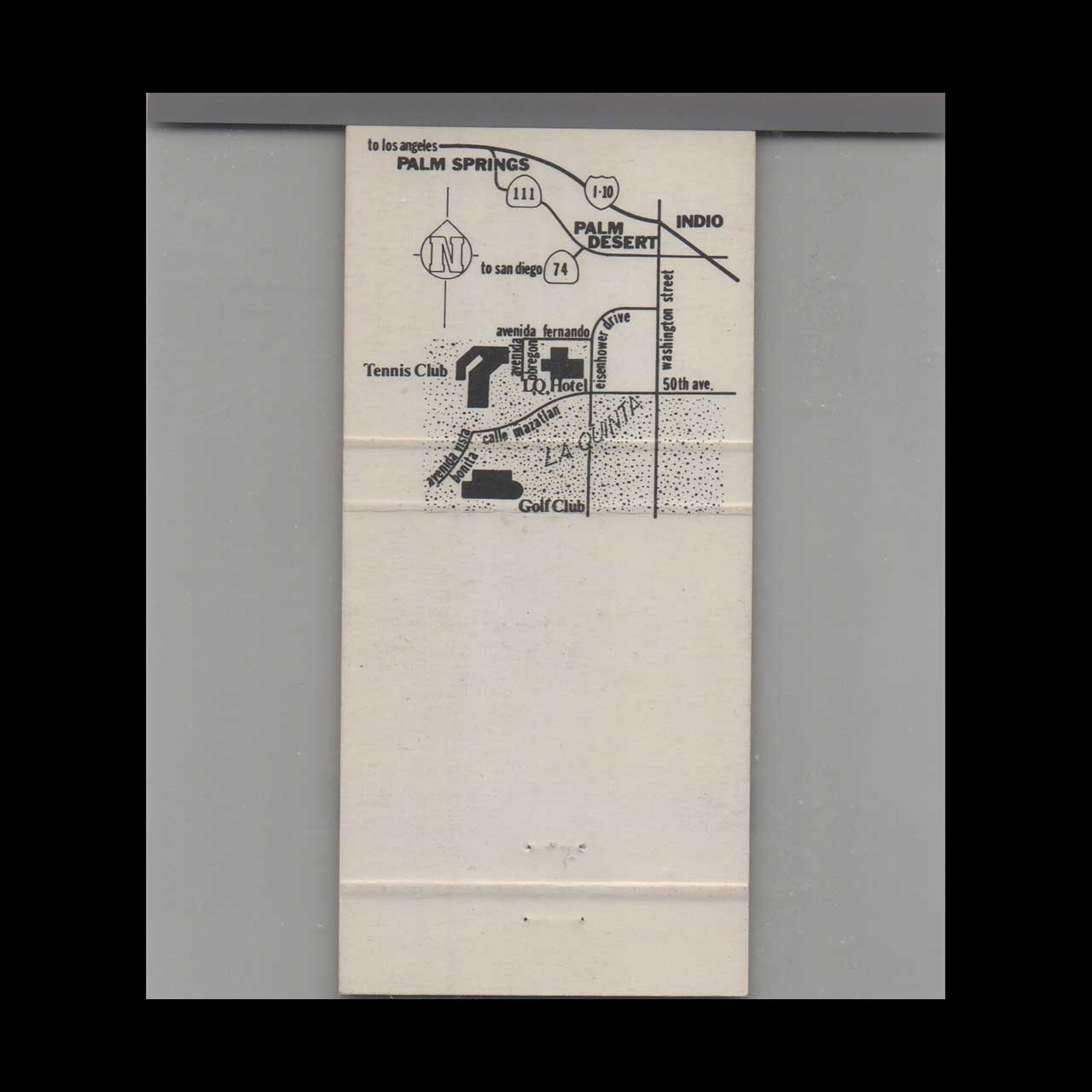 Matchbook Cover La Quinta Hotel La Quinta CA Matchbook Cover La Quinta Hotel La Quinta CA