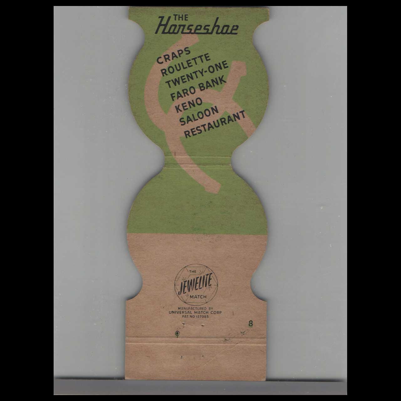 The Horseshoe Restaurant & Saloon Matchbook Cover Las Vegas The Horseshoe Restaurant & Saloon Matchbook Cover Las Vegas