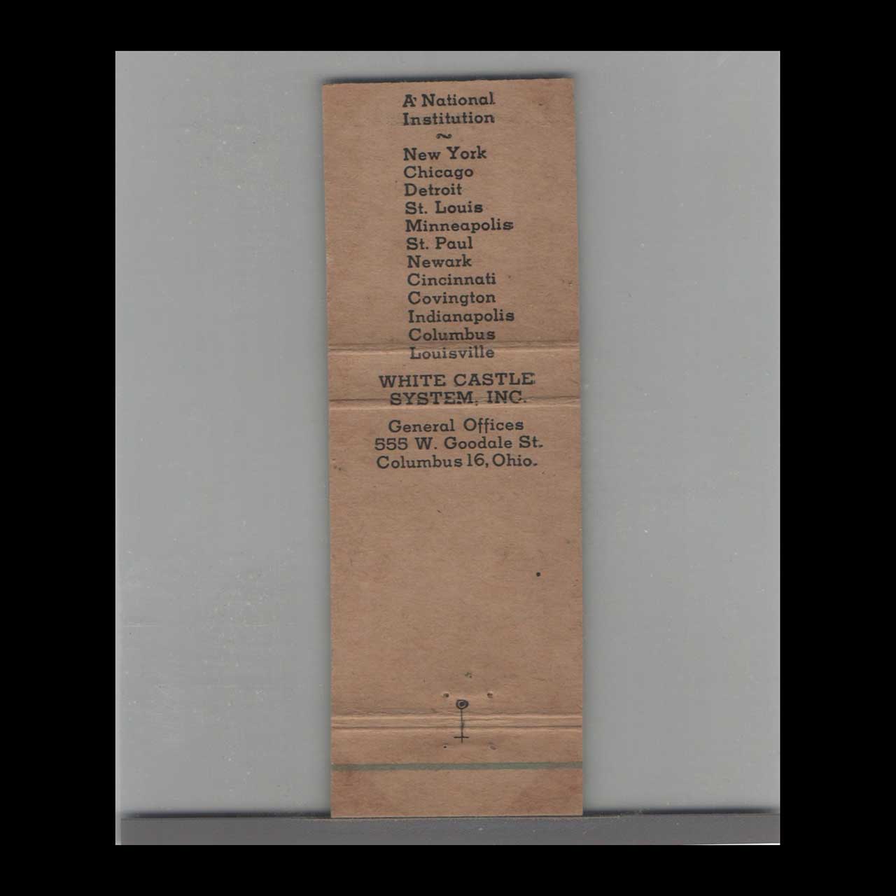 White Castle Matchbook Cover Buy Em By The Sack White Castle Matchbook Cover Buy Em By The Sack