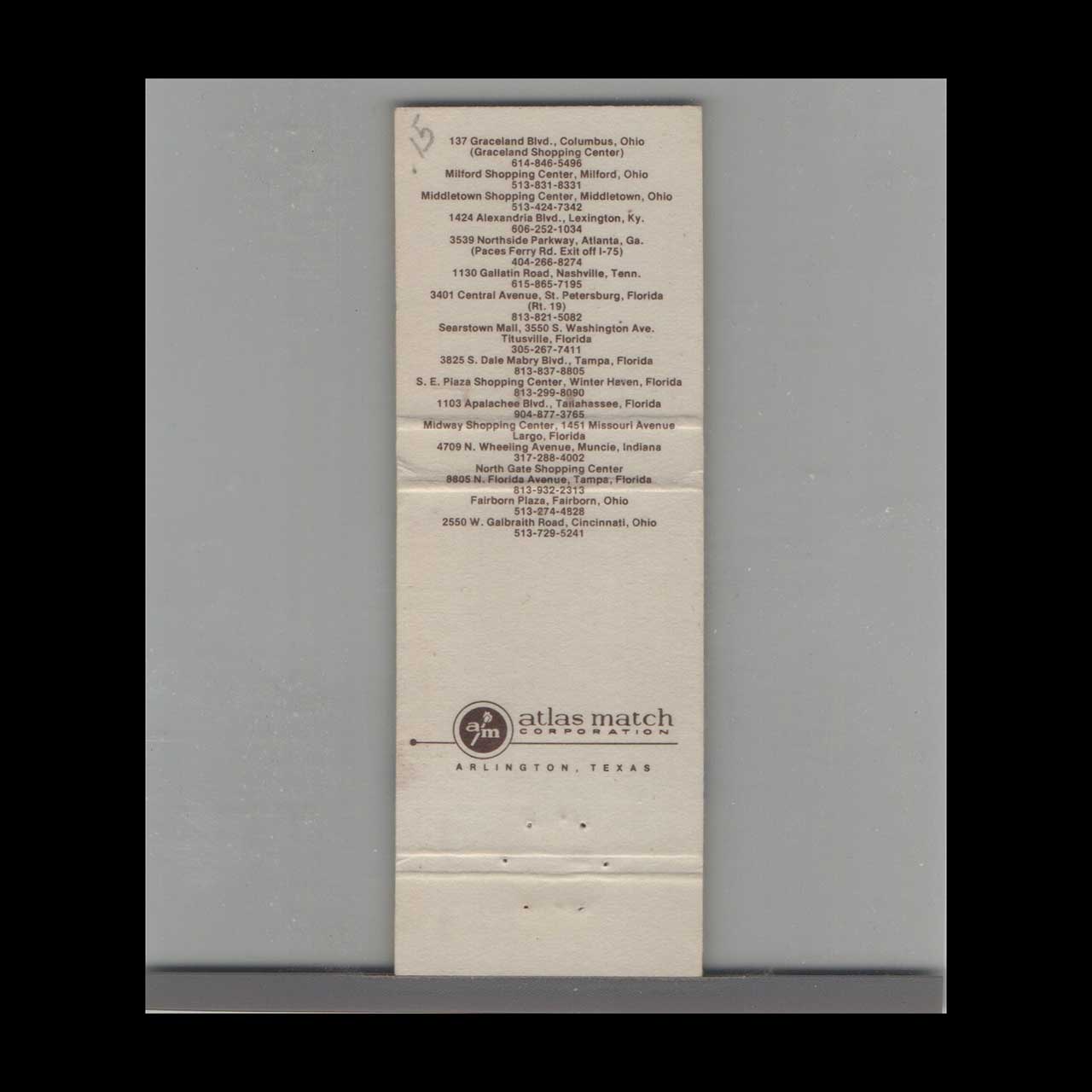 Duffs Famous Smorgasbord Matchbook Cover Duffs Famous Smorgasbord Matchbook Cover