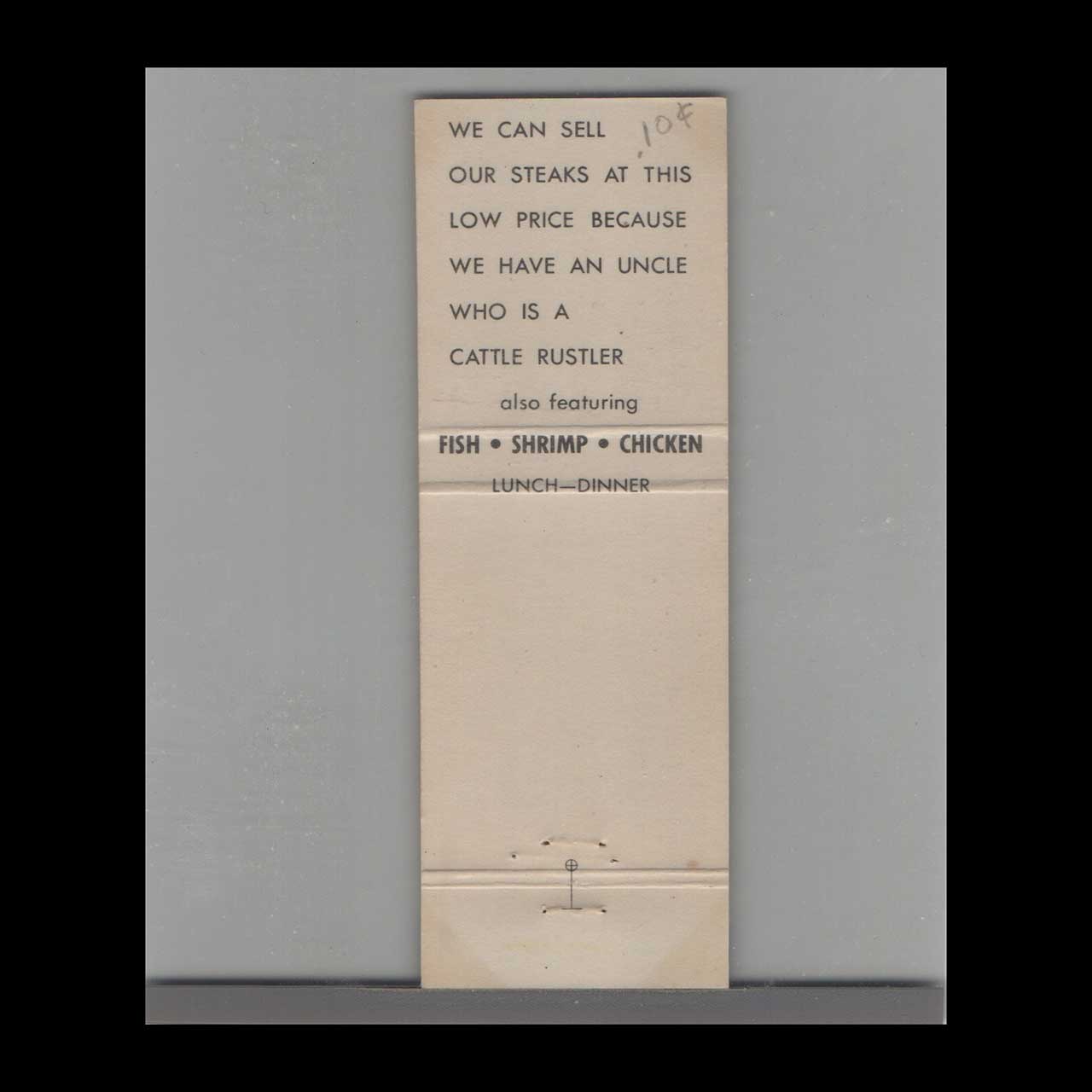 Mr Angus Black Angus Steak Houses Matchbook Cover Mr Angus Black Angus Steak Houses Matchbook Cover