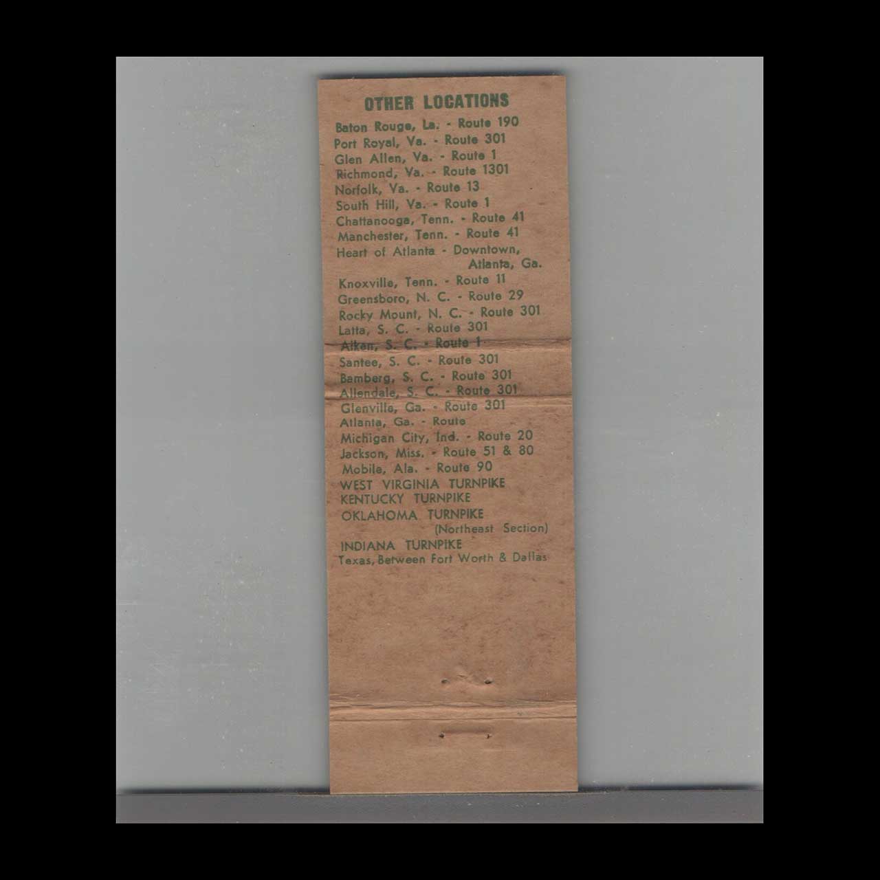 Glass House Restaurant Chicago Matchbook Cover Glass House Restaurant Chicago Matchbook Cover